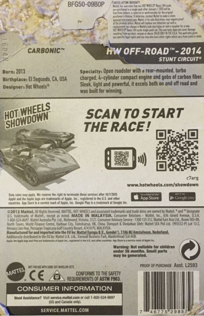 Carbonic - HW Off-Road - Stunt Circuit toy car collectible - Main Image 2