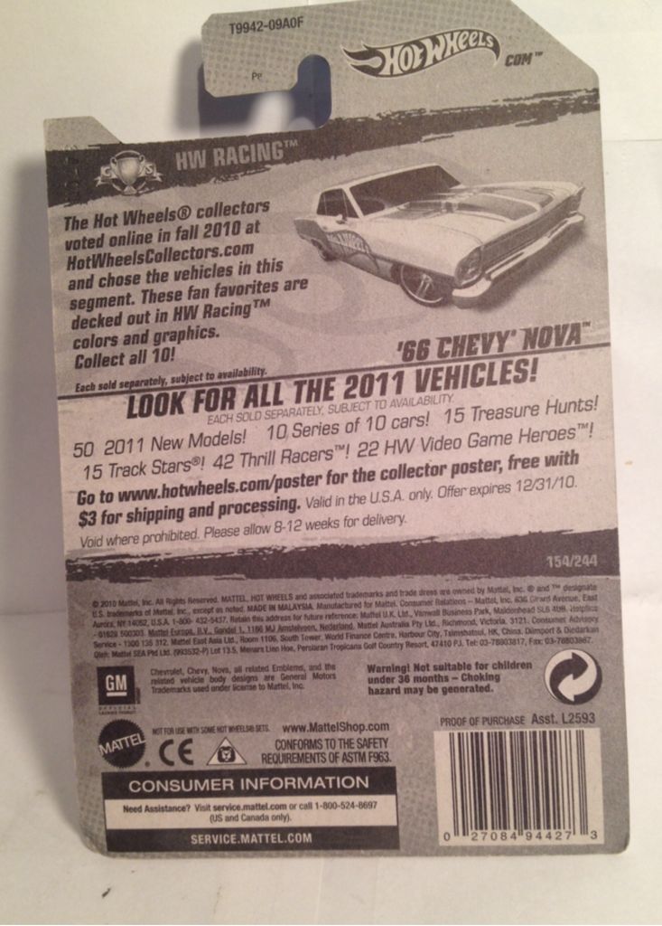 1966 Chevy Nova White - Racing toy car collectible - Main Image 2