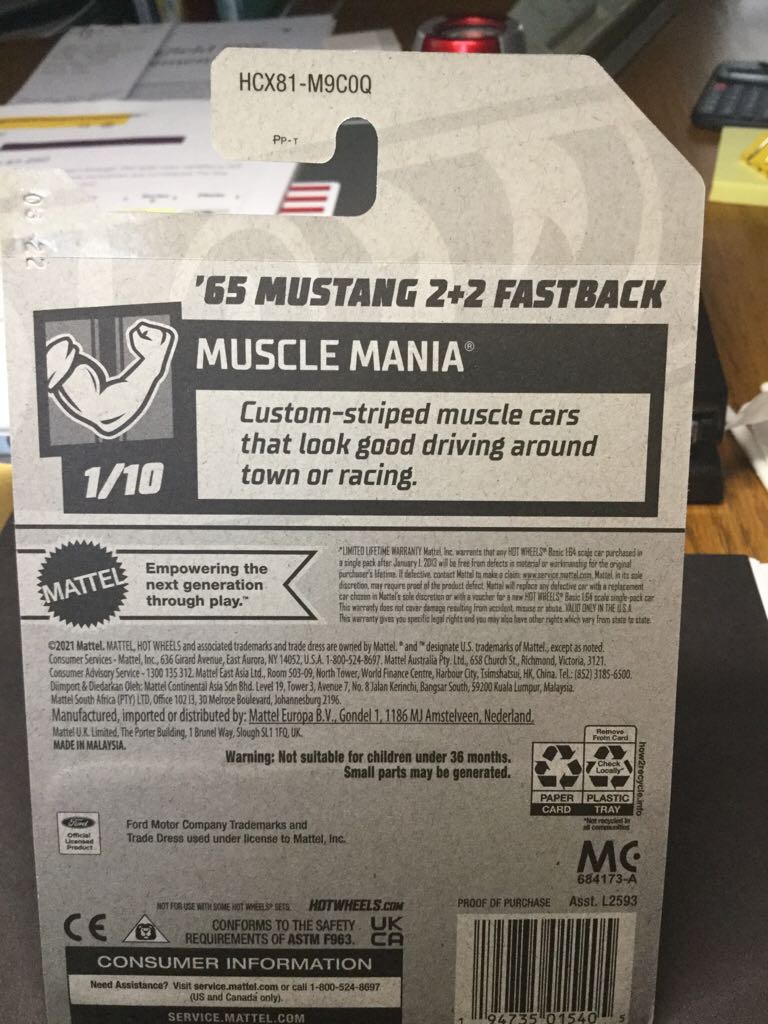 ‘65 Mustang 2+2 Fastback - Muscle Mania toy car collectible - Main Image 2