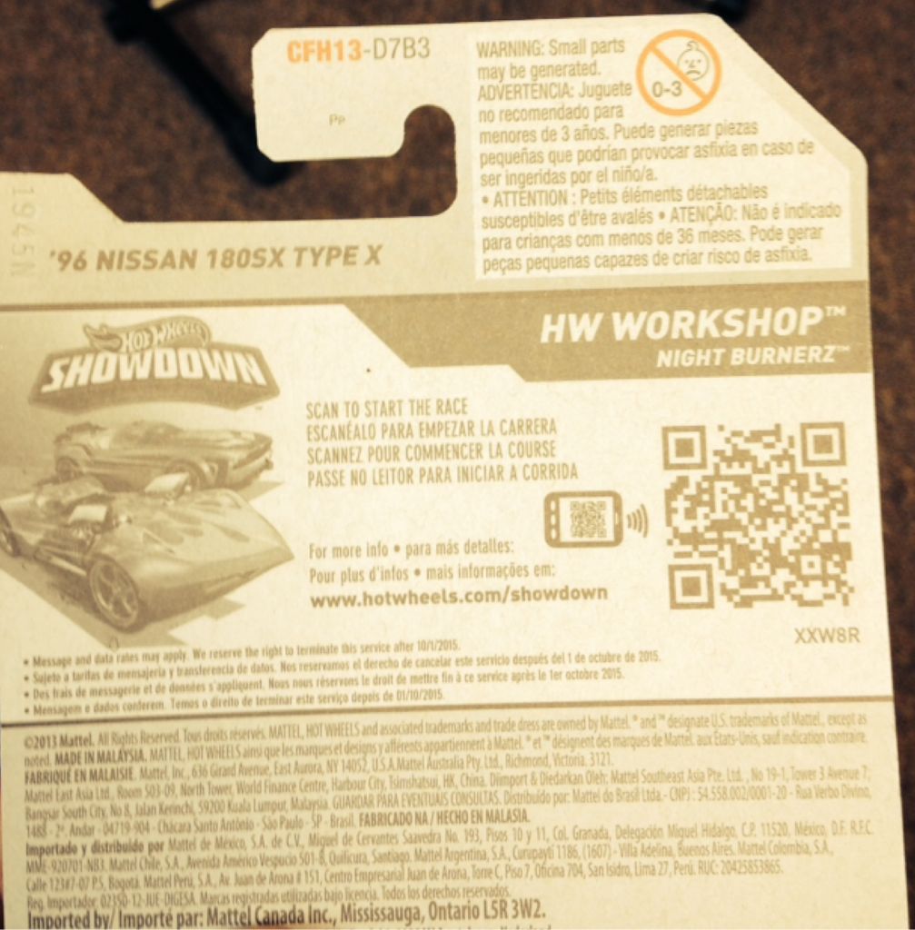 ‘96 Nissan 180SX Type X - 2016 - HW Speed Graphics™️ toy car collectible - Main Image 2