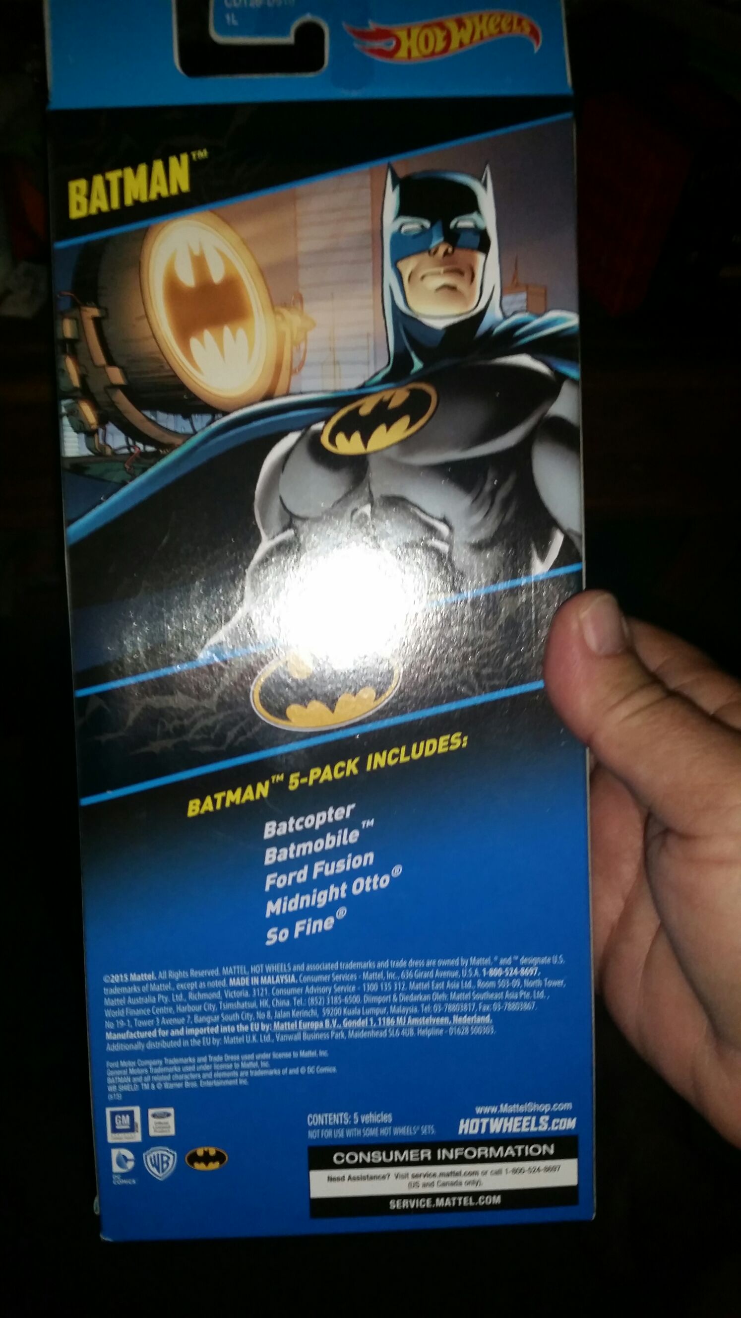 Batman 5-pk - 2015 - HW City - Batman toy car collectible - Main Image 2