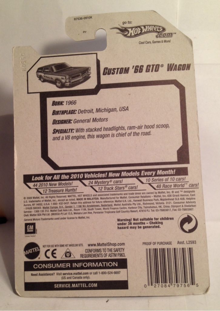 1966 Custom GTO Wagon Red - City Works toy car collectible - Main Image 2