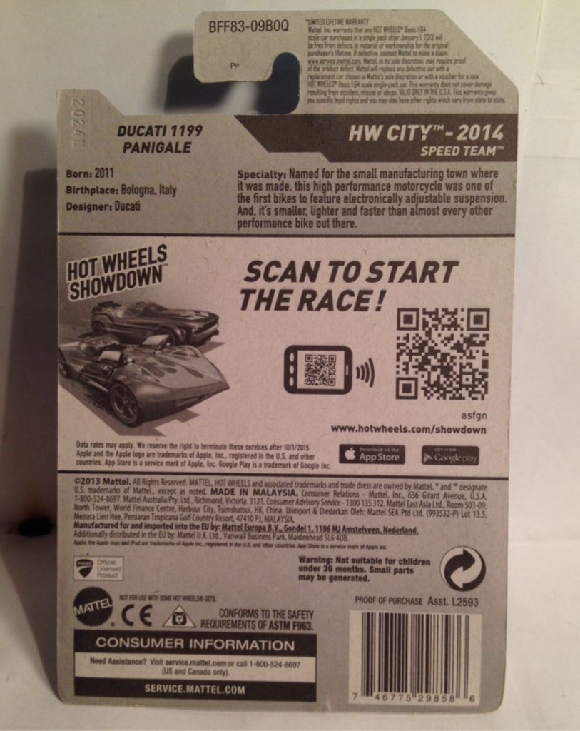 Ducati 1199 Panigale - HW City toy car collectible - Main Image 2