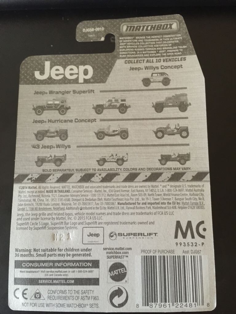 Matchbox Jeep Wrangler Superlift - 2015 - MBX Explorers toy car collectible - Main Image 2