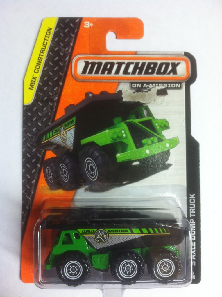 Matchbox 3-Axle Dump Truck - MBX Construction toy car collectible - Main Image 1