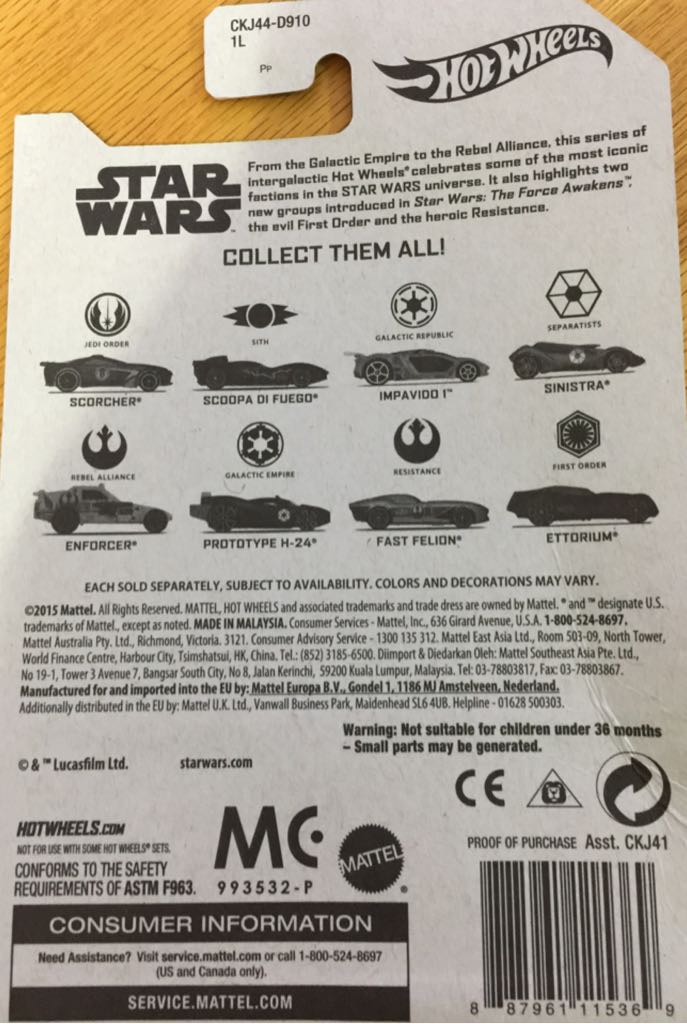 Star Wars Factions - Rebel Alliance Enforcer (Luke Skywalker) 5/8 - 2015 Intergalactic Series toy car collectible - Main Image 2