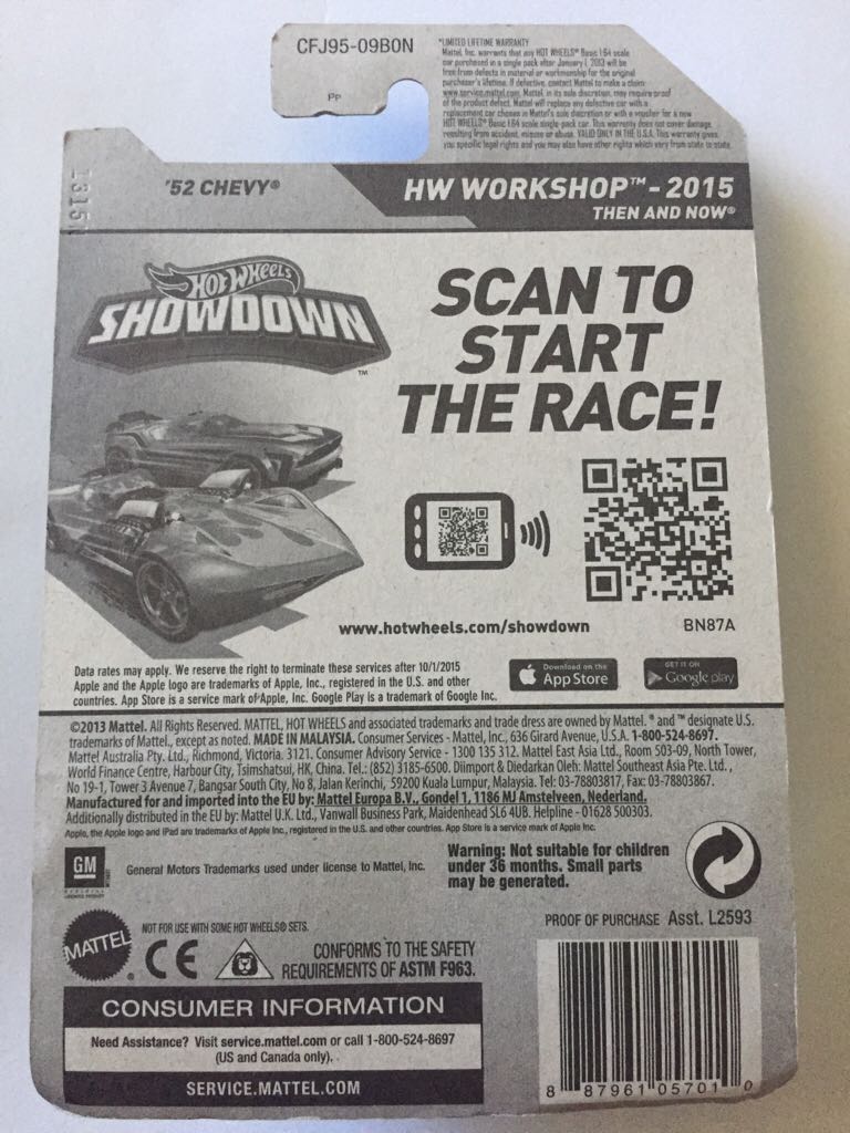 ’52 Chevy - ’15 HW Workshop toy car collectible - Main Image 2