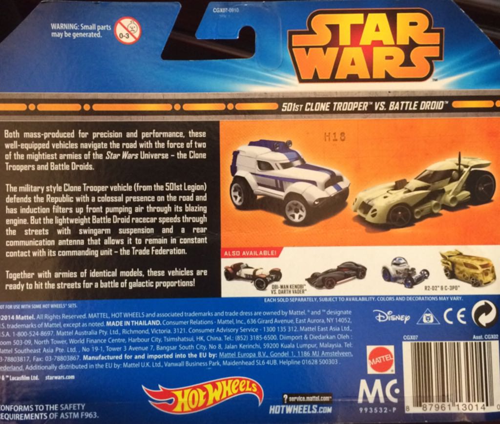 501st Clone Trooper Vs Battle Droid - Star Wars Character Series toy car collectible - Main Image 2