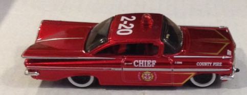 1959 Chevrolet Impala Fire Chief Rojo - Maisto toy car collectible - Main Image 2
