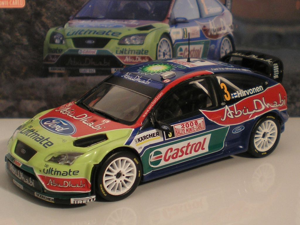 Ford Focus RS WRC 07 / 2008 / M.Hirvonen - J.Lehtinen / Rallye Monte-Carlo / 1:43 - CM’S toy car collectible - Main Image 1