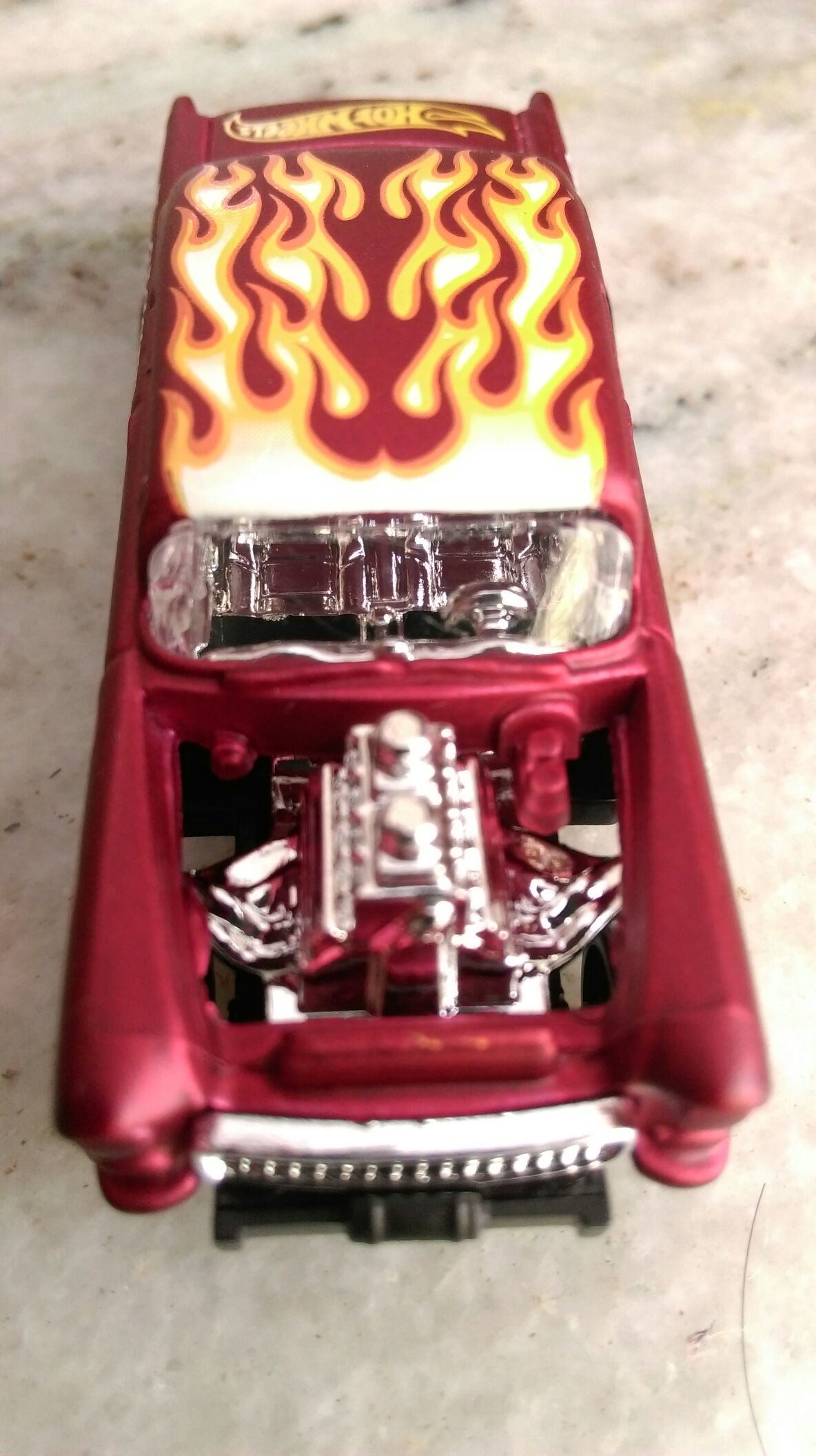 ’55 Chevy Bel Air Gasser - HW Flames toy car collectible - Main Image 2