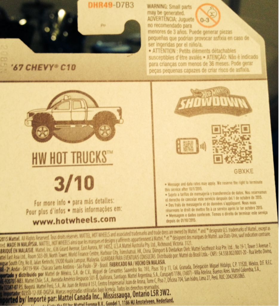 Chevy 1967 C10 Black/gold  - HW Hot Trucks toy car collectible - Main Image 2