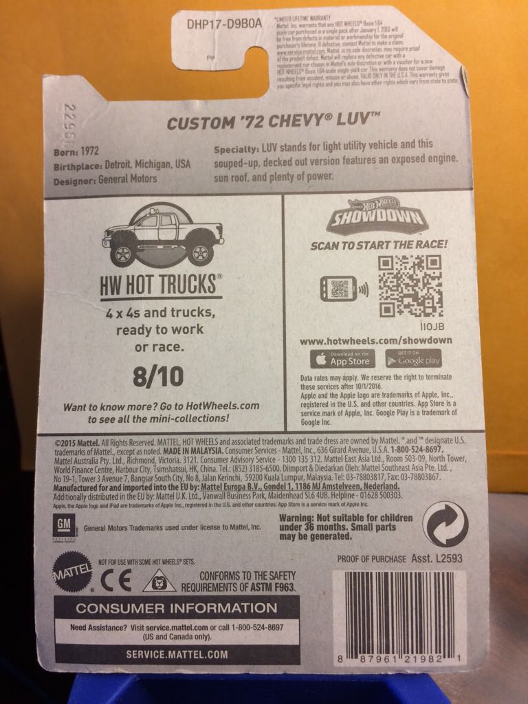 1972 Custom Chevy Luv - HW Hot Trucks toy car collectible - Main Image 2