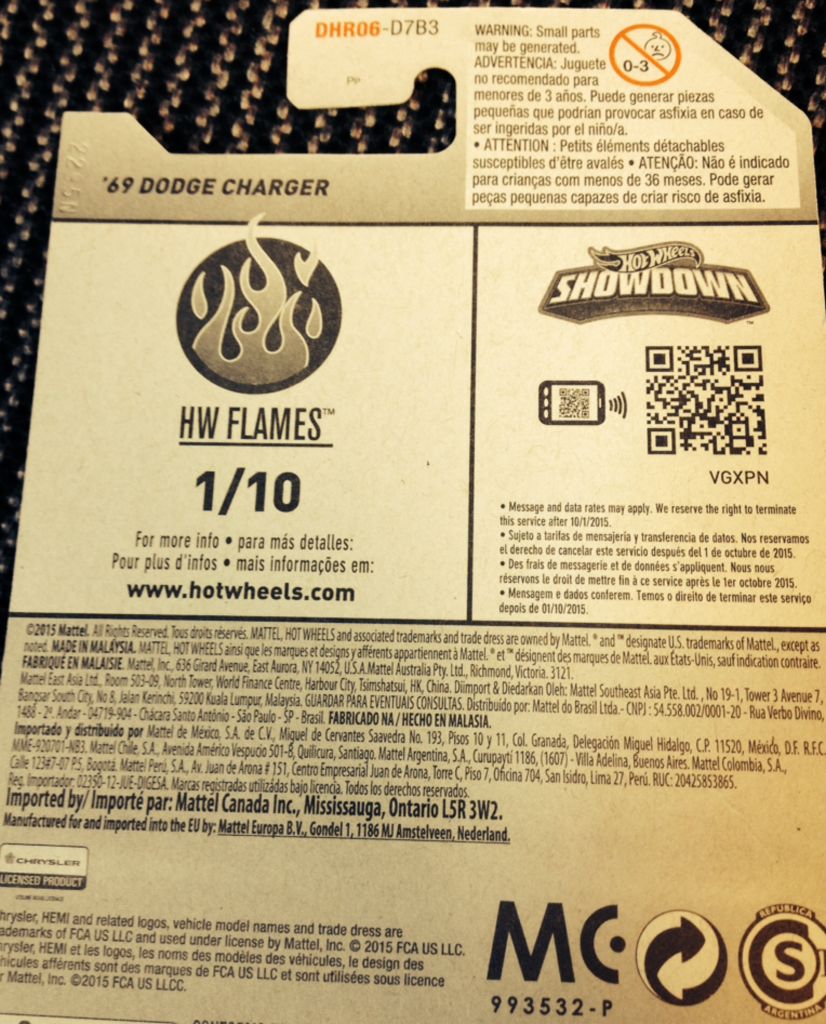 ’69 Dodge Charger - HW Flames toy car collectible - Main Image 2