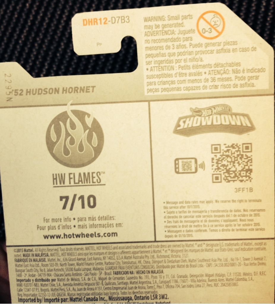 ‘52 Hudson Hornet - ’16 HW Flames toy car collectible - Main Image 2