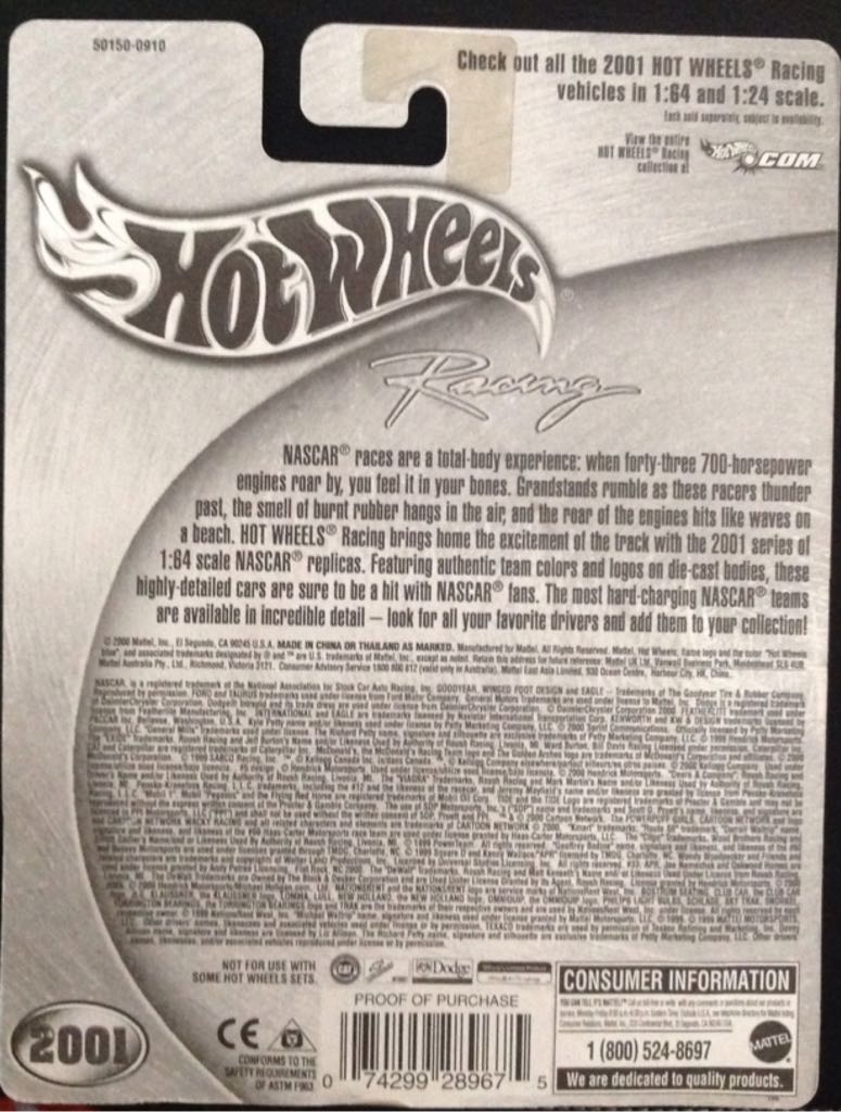 Pit Board - 2001 Hot Wheels Racing toy car collectible - Main Image 2