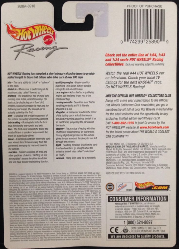 2000 Deluxe Hot Wheels - 2000 Nascar toy car collectible - Main Image 2