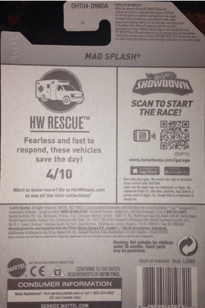 Mad Splash - HW Rescue toy car collectible - Main Image 2