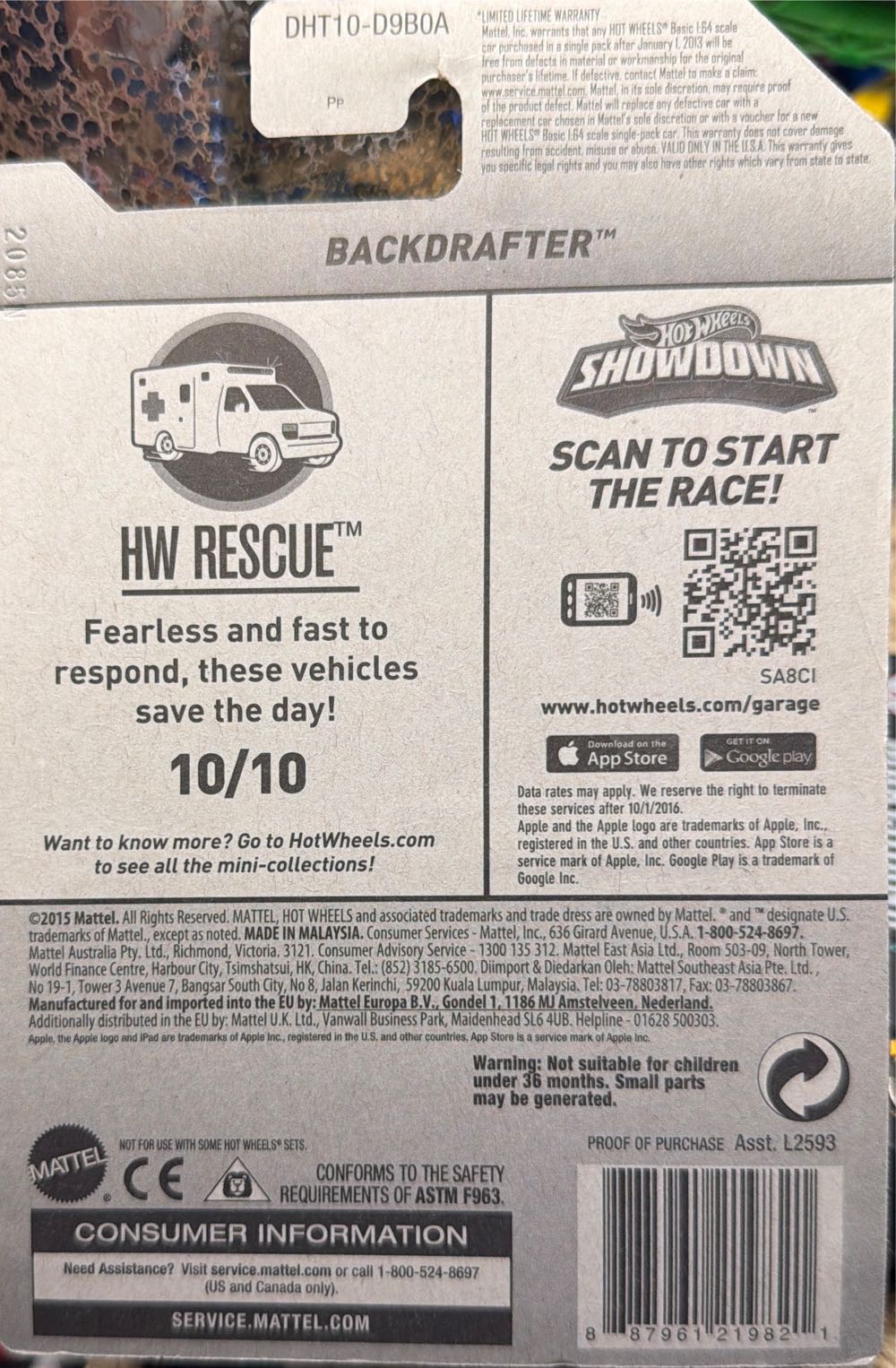 Backdrafter - HW Rescue toy car collectible - Main Image 3