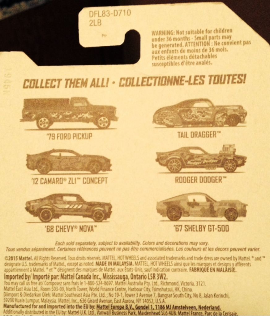 ’67 Shelby Gt-500 - 2015 Camouflage Series toy car collectible - Main Image 2