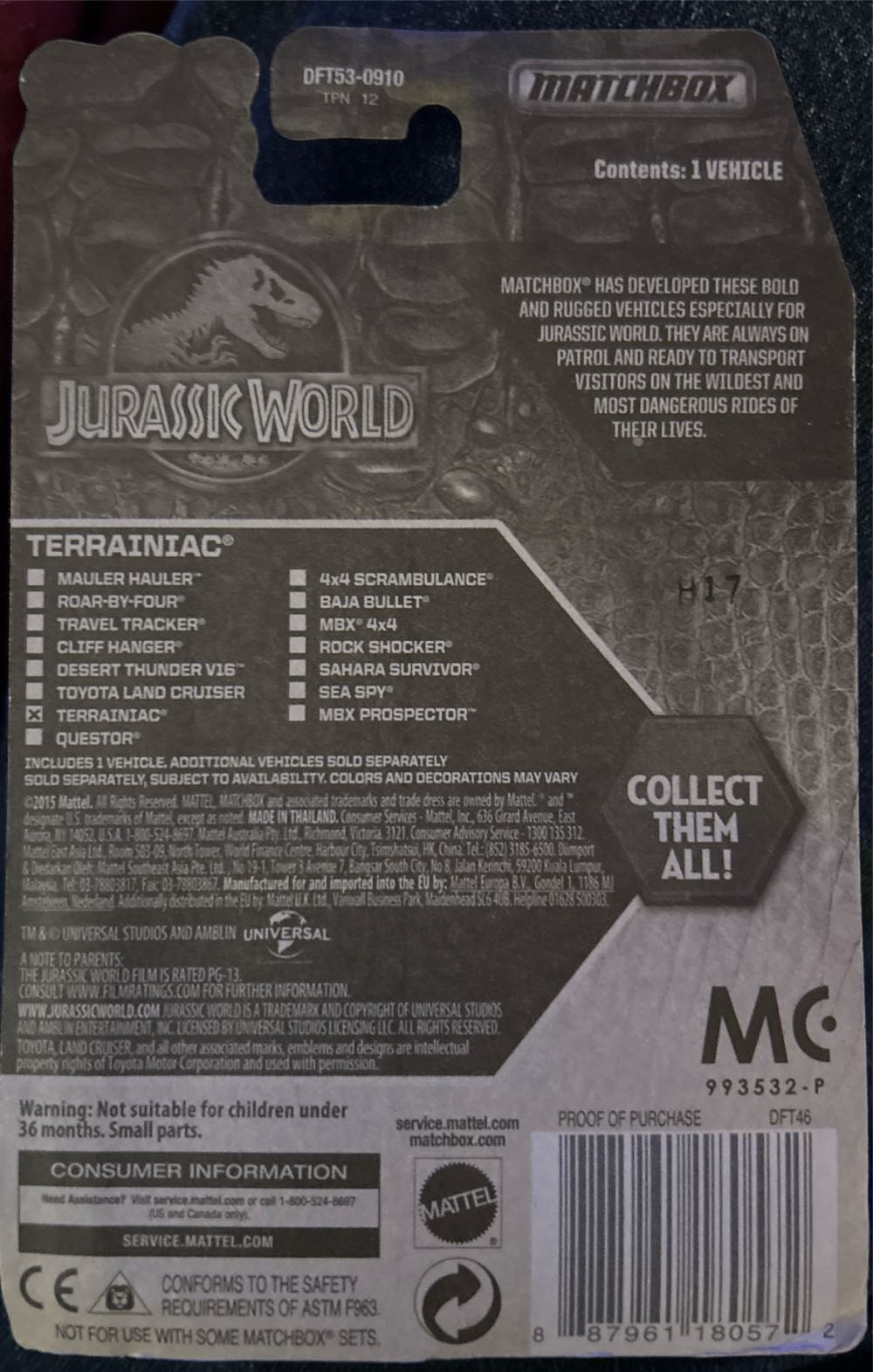 Jurassic World Terrainiac  toy car collectible - Main Image 2