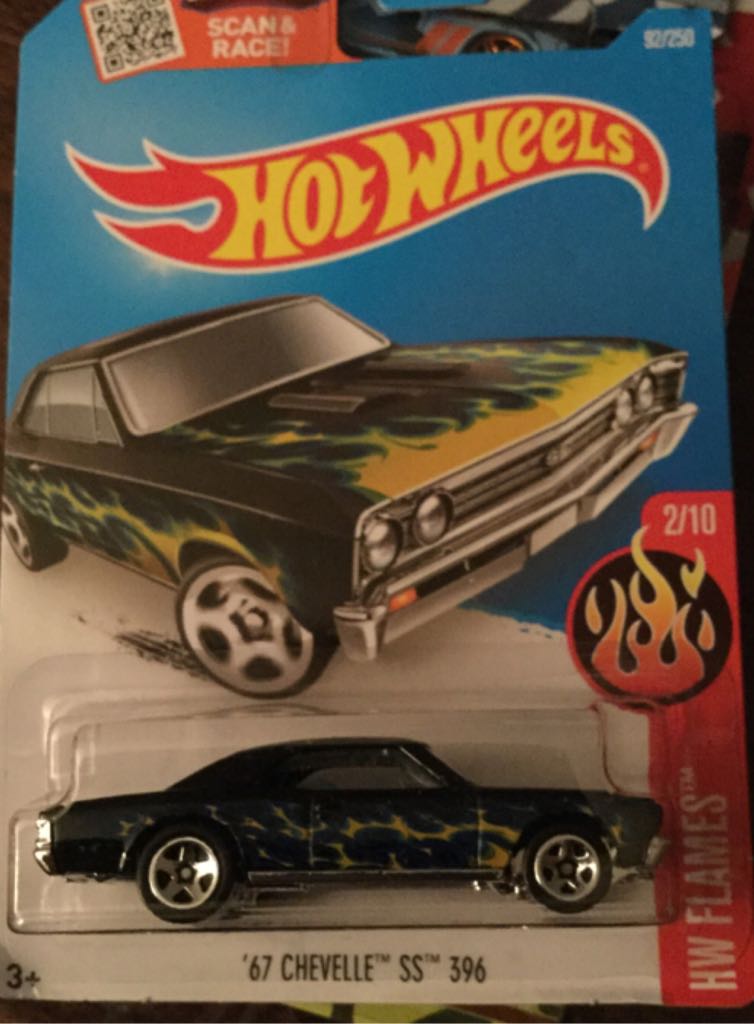 67 Chevelle SS 396 Flames - ’16 HW Flames toy car collectible - Main Image 1
