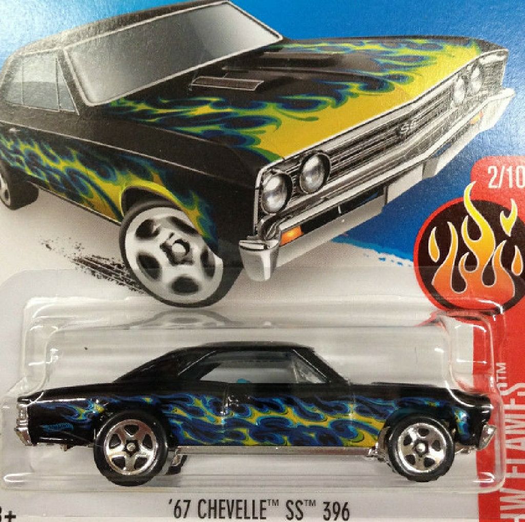 67 Chevelle SS 396 Flames - ’16 HW Flames toy car collectible - Main Image 2