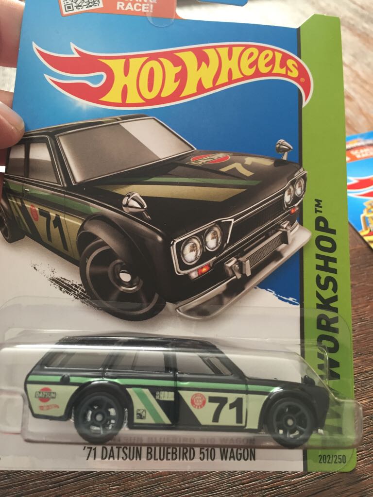 71 Datsun Bluebird 510 Wagon - HW Workshop - 2015 Night Burnerz toy car collectible - Main Image 1