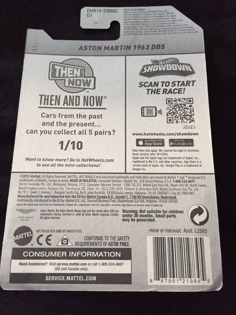 Aston Martin 1963 DB5 - THEN AND NOW toy car collectible - Main Image 2