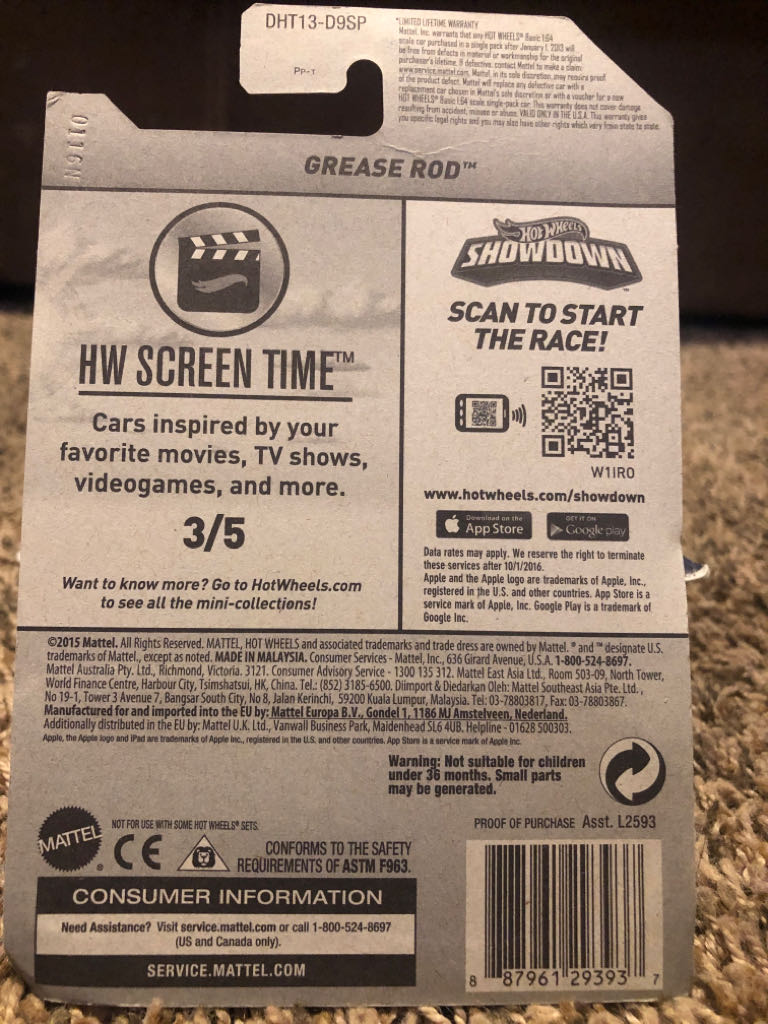 Grease Rod - 2016-HW SCREEN TIME toy car collectible - Main Image 2