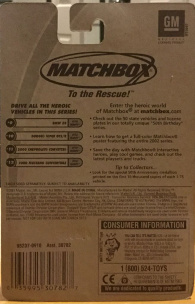 Matchbox 11 - 2000 Corvette TM GM - Matchbox toy car collectible - Main Image 2