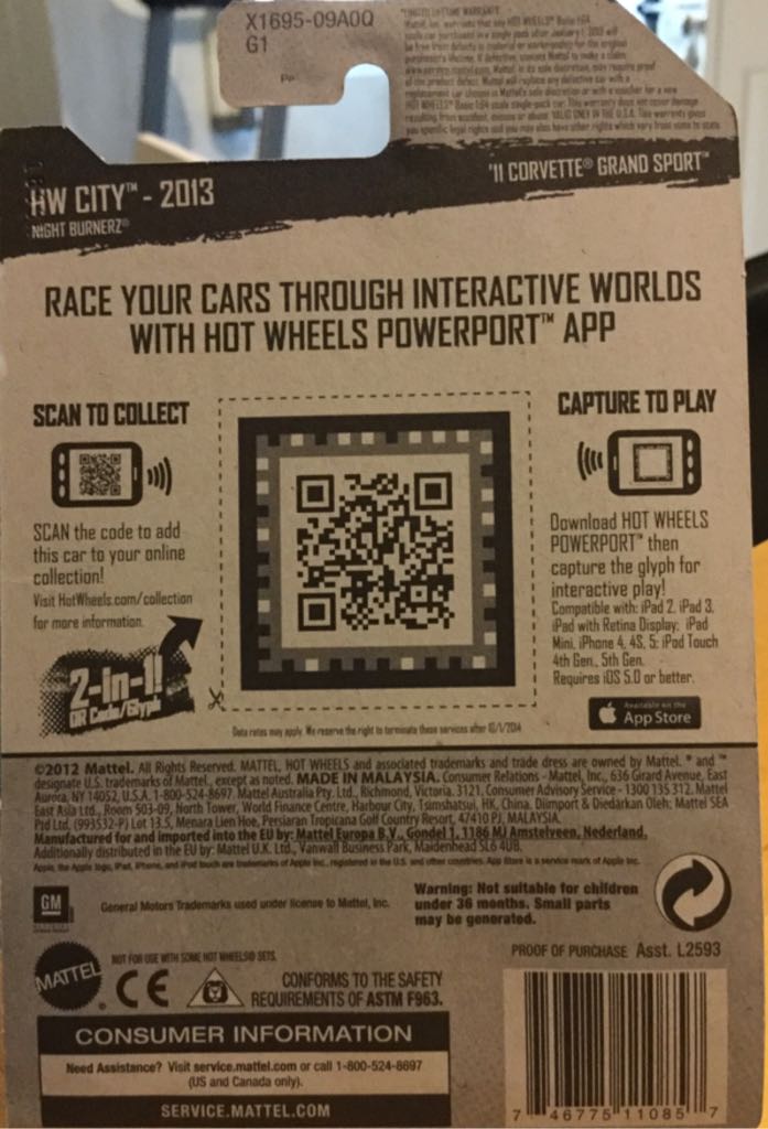 2011 Corvette - 2012 HW City toy car collectible - Main Image 2