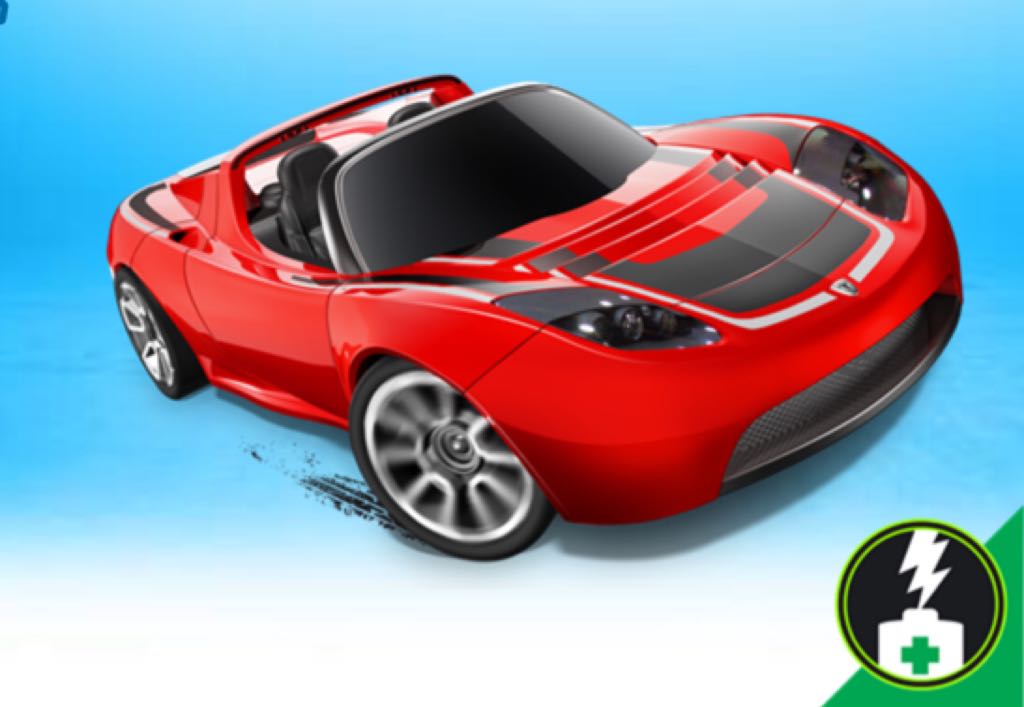 Tesla Roadster - HW Green Speed toy car collectible - Main Image 2