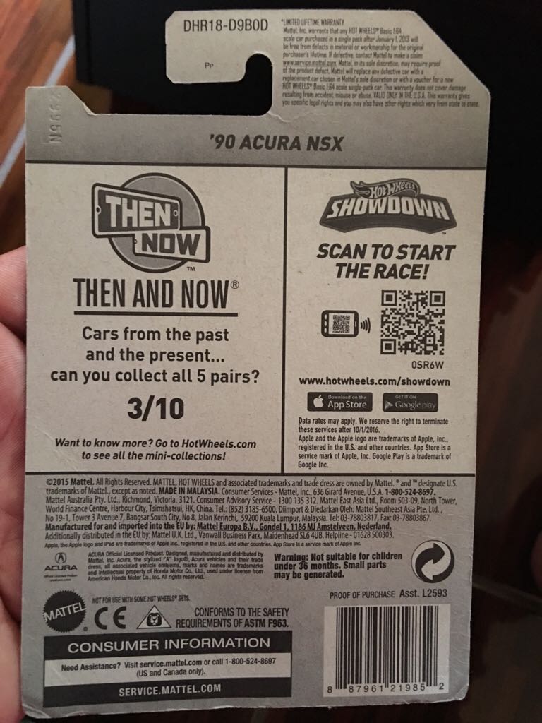 Loose Acura Nsx ‘90 - 2016 - Then And Now toy car collectible - Main Image 2