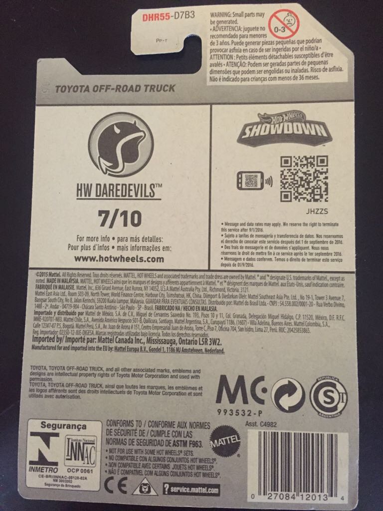 Toyota Off-Road Truck - HW Daredevils toy car collectible - Main Image 2