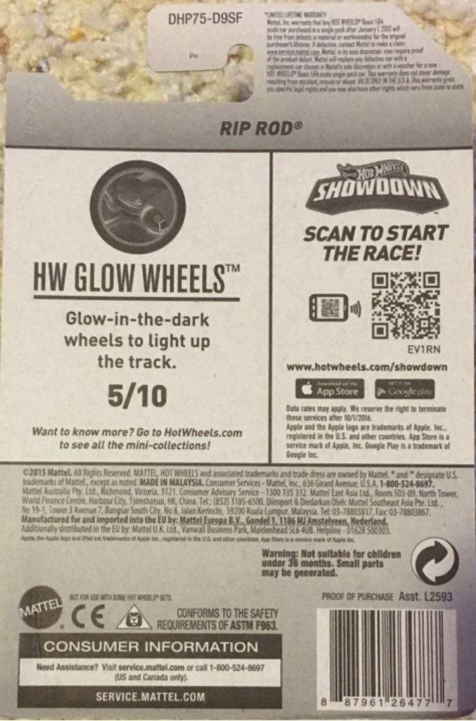 Rip Rod - HW Glow Wheels toy car collectible - Main Image 2