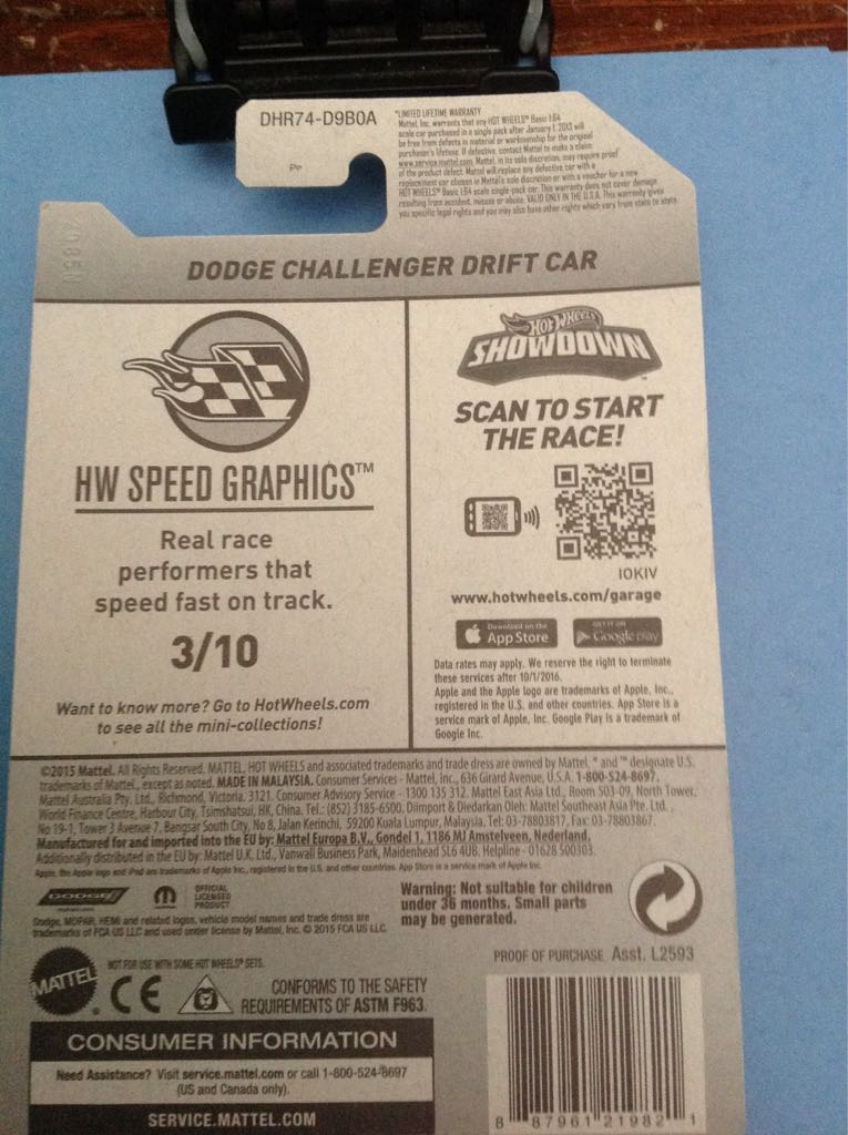 DODGE CHALLENGER DRIFT CAR - HW Speed Graphics toy car collectible - Main Image 2