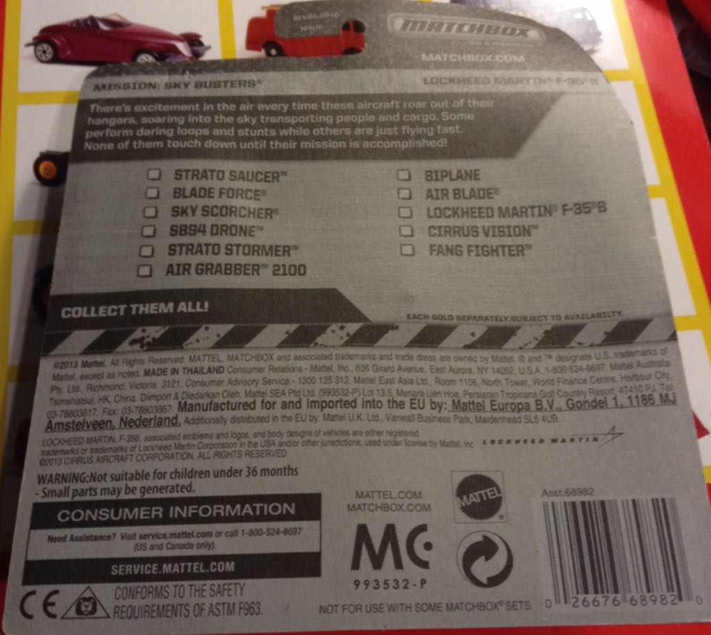 Lockheed Martin F-35b - MBX Sky Busters 2013 toy car collectible - Main Image 2