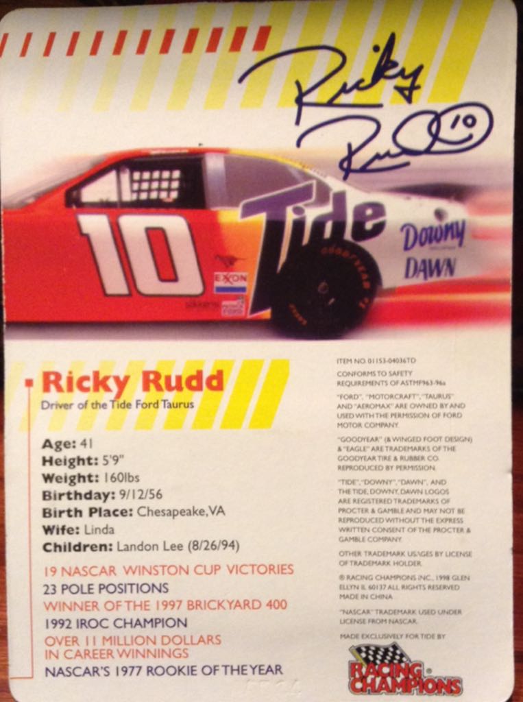 1998 Tide Racing toy car collectible - Main Image 2