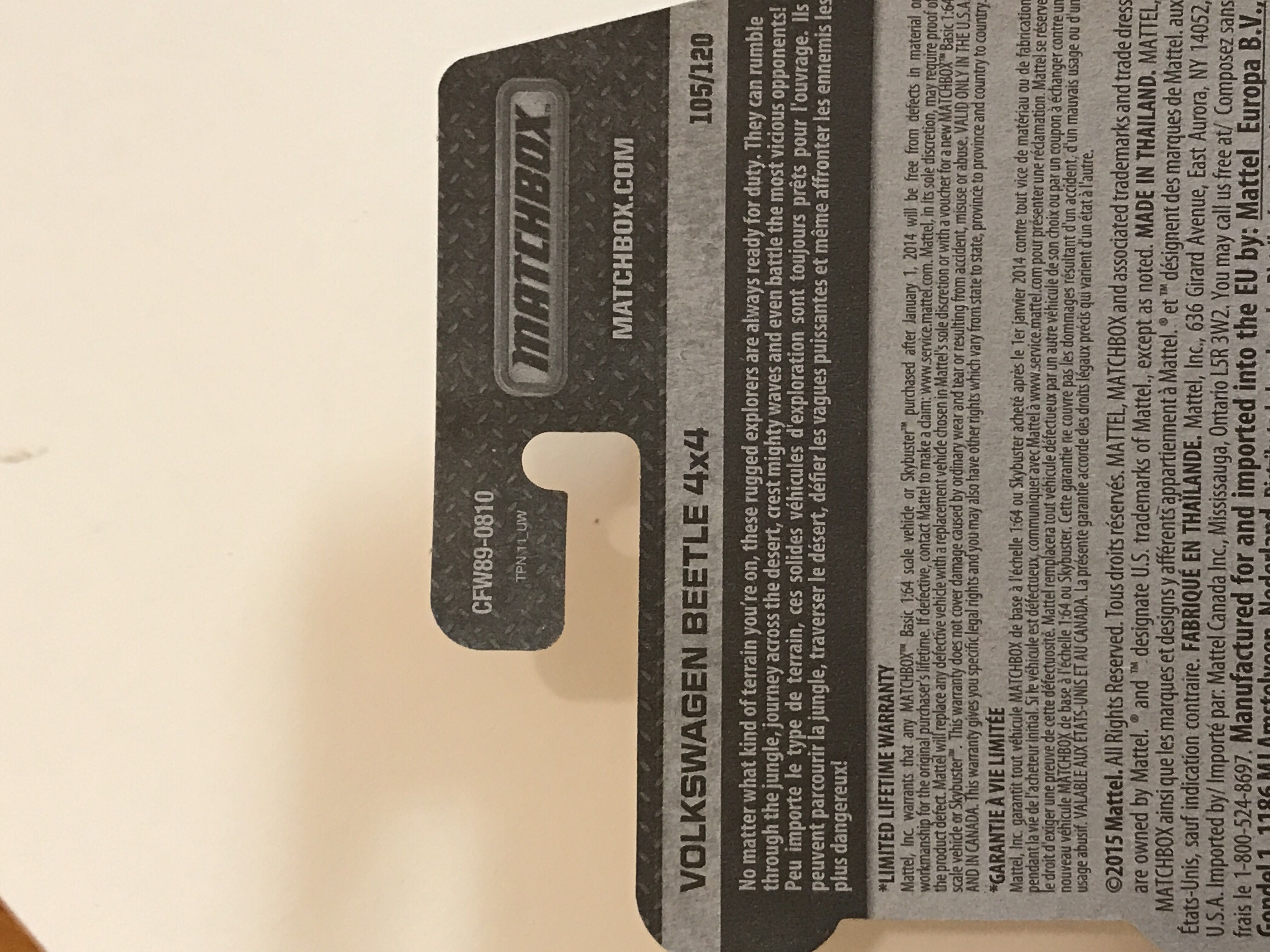 Volkswagon Beetle 4x4 - 2015 - MBX Explorers toy car collectible - Main Image 4