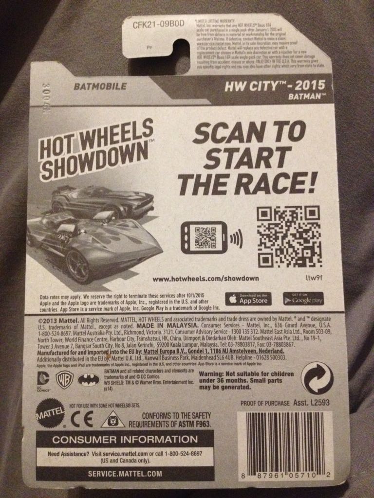 Batmobile - ’15 HW City toy car collectible - Main Image 2