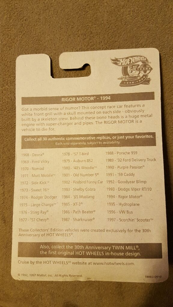 Rigor Motor - 30th Anniversary Comenorative Replica toy car collectible - Main Image 2