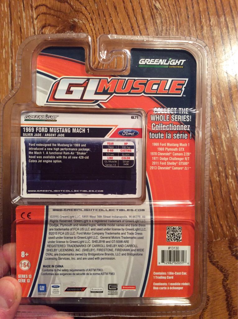 Traded - Greenlight Green Machine 1969 Ford Mustang Mach 1 - 2015 GL Muscle Series 13 toy car collectible - Main Image 2