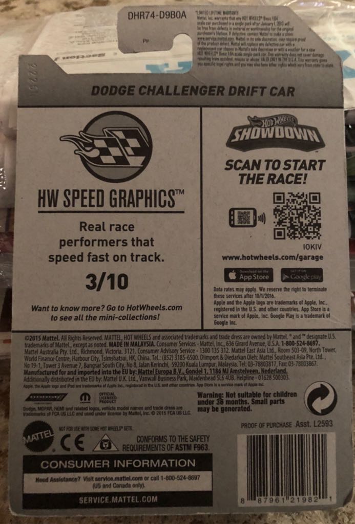 Dodge Challenger Drift Car - HW Speed Graphics toy car collectible - Main Image 2