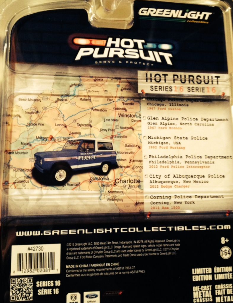 1967 Ford Bronco - Hot Pursuit - To Serve And Protect toy car collectible - Main Image 2