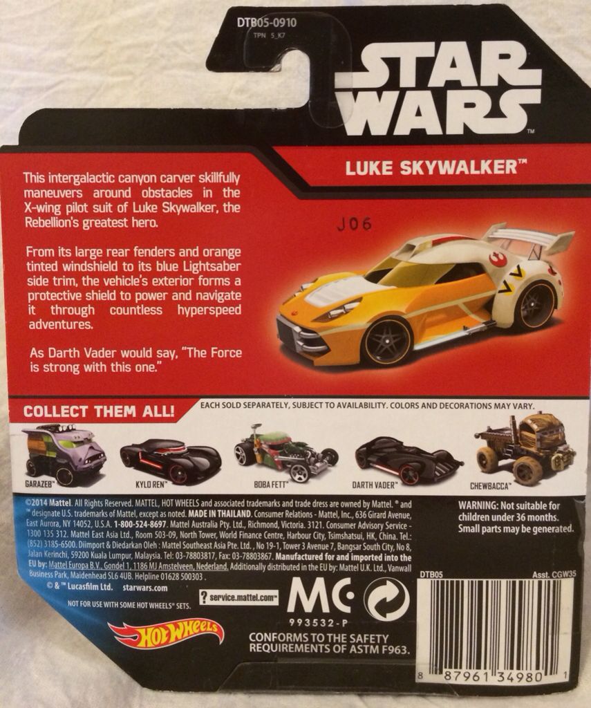 Luke Skywalker - 2015 HW Star Wars toy car collectible - Main Image 2
