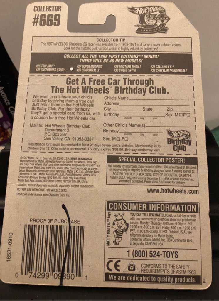 Chaparral 2 - 1998 First Editions toy car collectible - Main Image 2