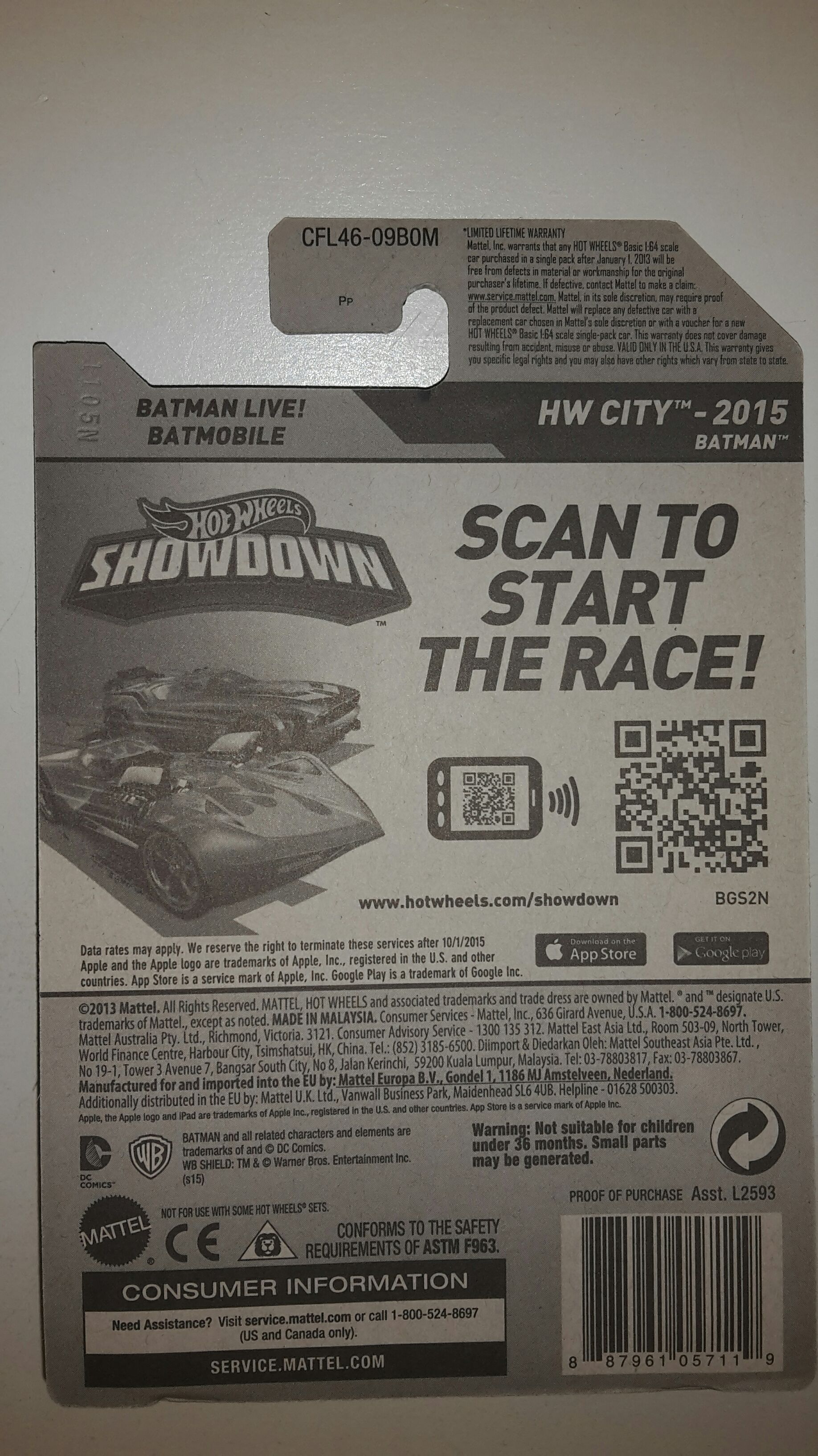 Batman Live! Batmobile - HW City toy car collectible - Main Image 2