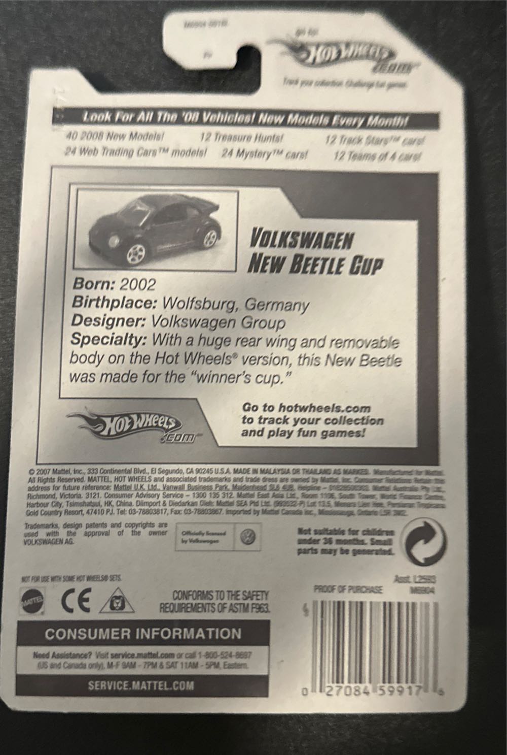 volkswagen new beetle cup - Pop Offs toy car collectible - Main Image 2