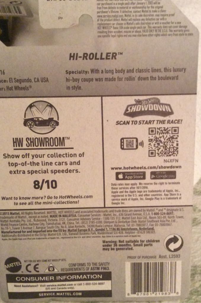 Hi-Roller - HW Showroom toy car collectible - Main Image 2